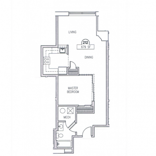2BR 1Bath 2 Bed Apartment Homeroom Lofts