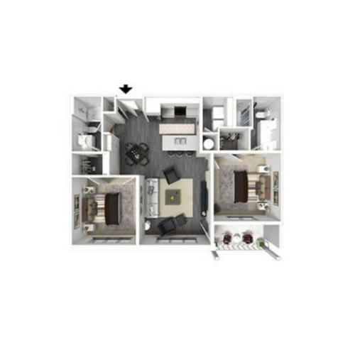 2 Bedroom floor plan