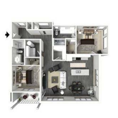 2 bedroom floor plan