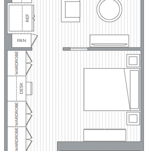 B - Studio / 1 Bath