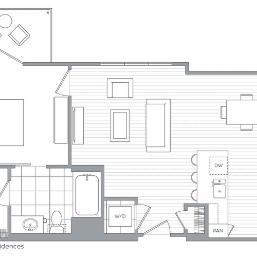 J - 1 Bedroom / 1 Bath