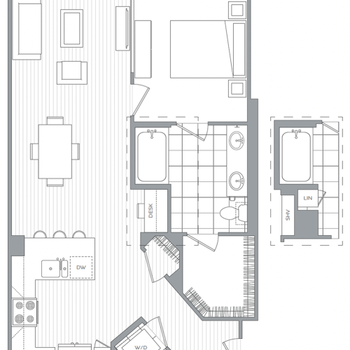 L - 1 Bedroom / 1 Bath