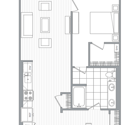 N - 1 Bedroom / 1 Bath