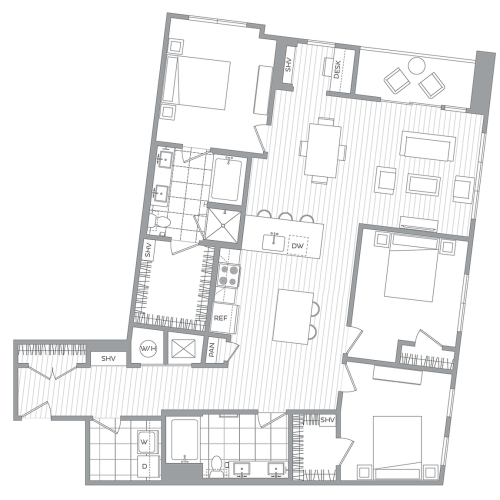W - 3 Bedroom / 2 Bath