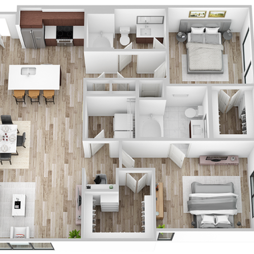 H 2 Bed / 2 Bath