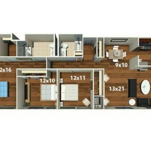 3 bedroom 2 bath