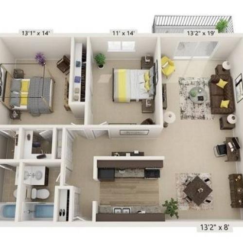 English Oak 1 Bed Apartment Glen Oaks Commons