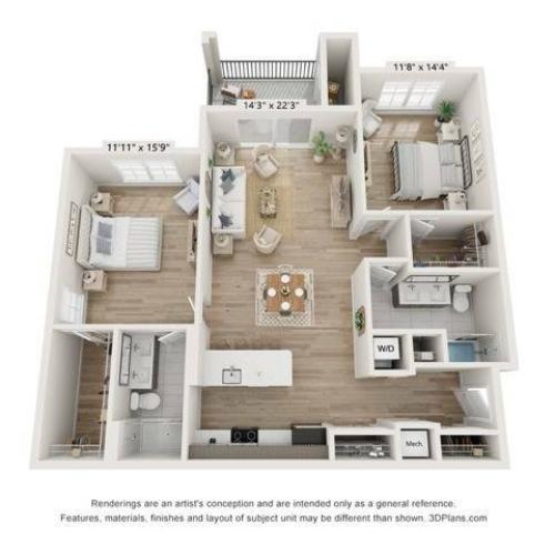 Two Bedroom Floor Plan