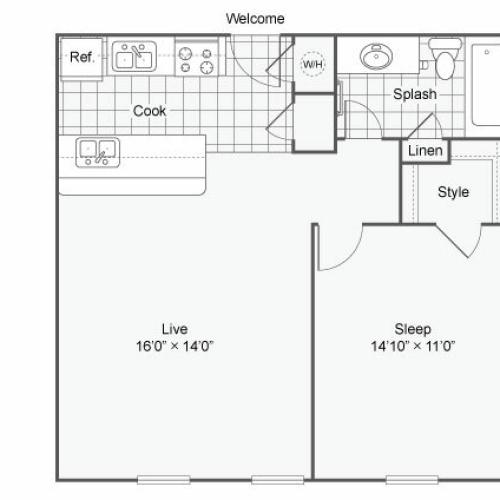 The Hub at Baton Rouge Apartment Homes Apartments For Rent Baton Rouge LA 70808 Floor Plan