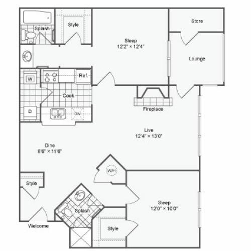 Arrive Buckhead Luxury Apartment Homes for Rent in Atlanta GA 30324 Floor Plan