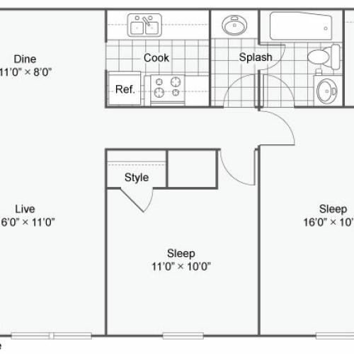 The Hub at Baton Rouge Apartment Homes Apartments For Rent Baton Rouge LA 70808 Floor Plan