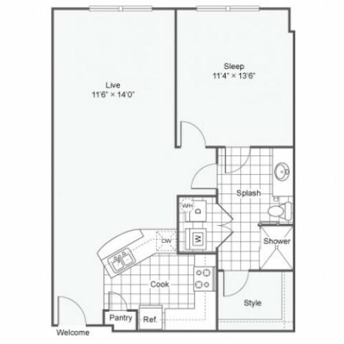Floor Plan 7 | Apartments Downtown Dallas TX | Arrive West End