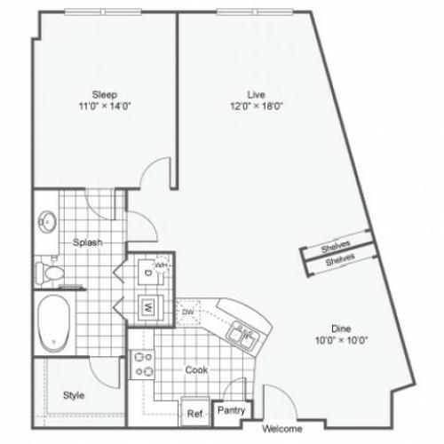 Floor Plan 13 | Downtown Dallas Apartments | Arrive West End