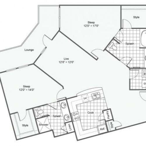 Floor Plan 23 | Downtown Dallas Apartments | Arrive West End