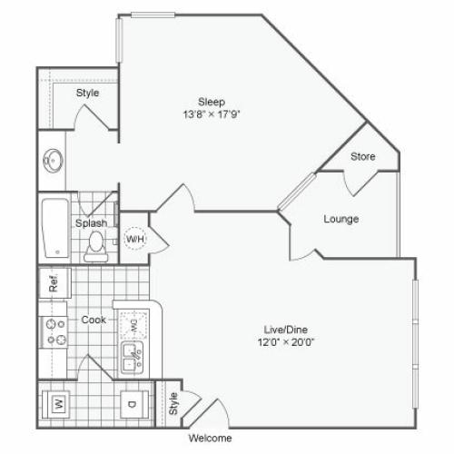 Arrive Buckhead Luxury Apartment Homes for Rent in Atlanta GA 30324 Floor Plan