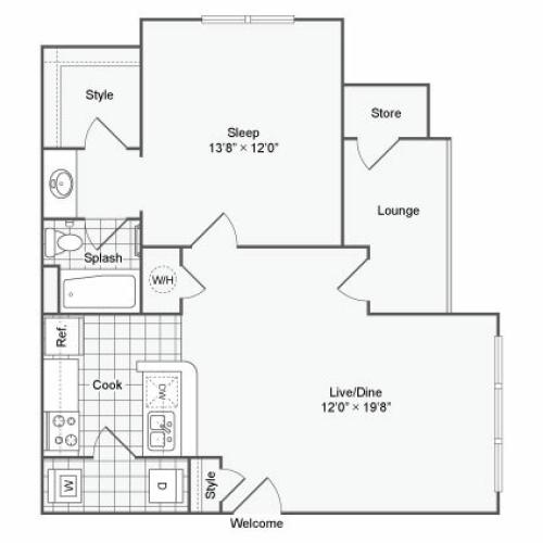 Arrive Buckhead Luxury Apartment Homes for Rent in Atlanta GA 30324 Floor Plan