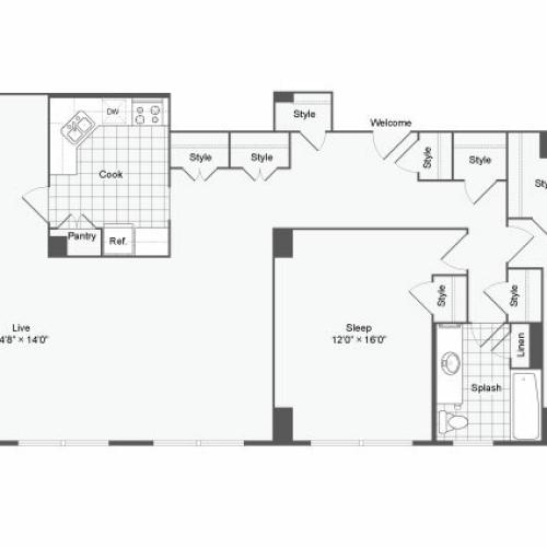 Floor Plan 5 | Johns Hopkins Apartments | The Social North Charles