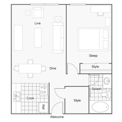 Floor Plan | The Social at Stadium Walk Apartment Homes for Rent in Ft Collins CO 80521