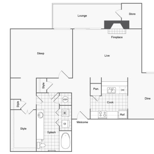 Floor Plan | ReNew at Polo Parkway Apartment Homes for Rent in Midland TX 79705