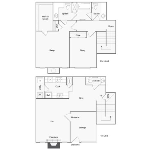 Floor Plan Image | ReNew Andrews Apartment Homes for Rent in Midland TX 79707