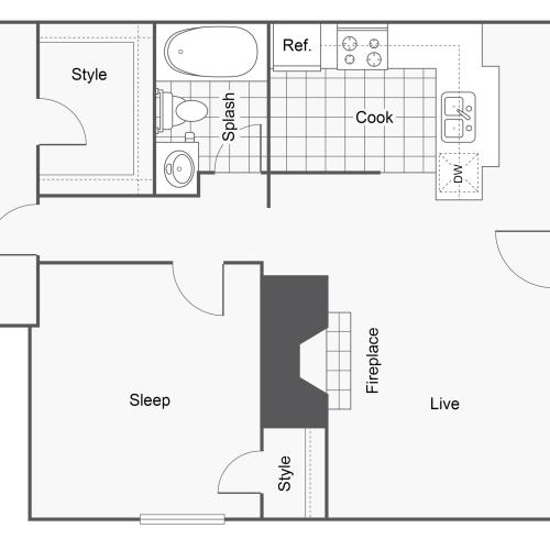 Floor Plan Layout | ReNew Fairmont Park Apartment Homes for Rent in Midland TX 79707
