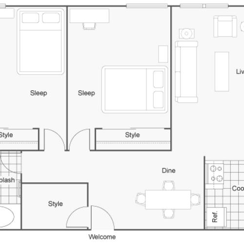 Floor Plan | The Social at Stadium Walk Apartment Homes for Rent in Ft Collins CO 80521