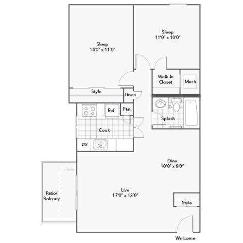 Wright 2 Bed Apartment ReNew on Lindbergh