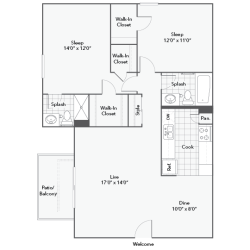 Wright 2 Bed Apartment ReNew on Lindbergh