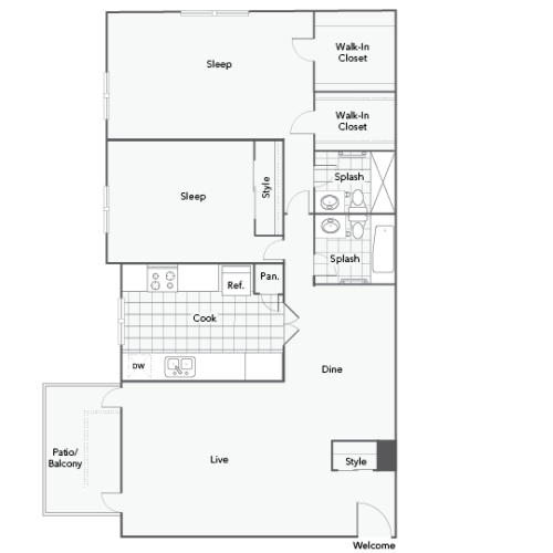 Wright 2 Bed Apartment ReNew on Lindbergh