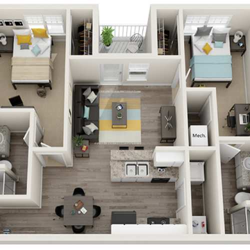 The Redbird Standard 2 Bed Apartment The Social Normal