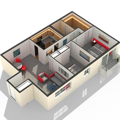 Bedroom Floor Plan | Apartments In Highwood IL | Arrive North Shore