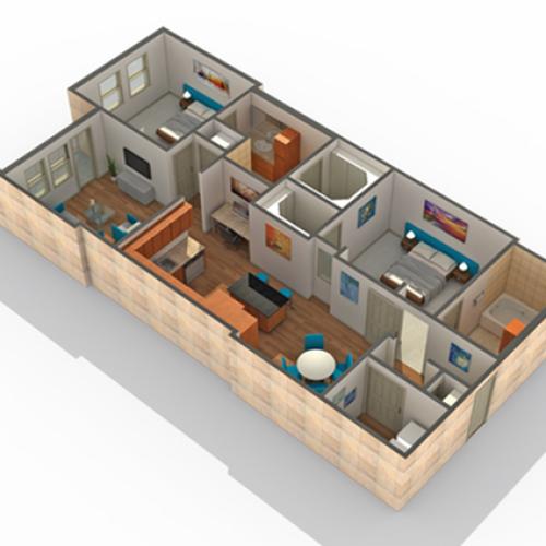 Floor Plan | Arrive River Oaks Apartment Homes for Rent in Houston TX 77098