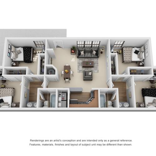 4 Bedroom Apartments In Auburn AL | The Hub at Auburn