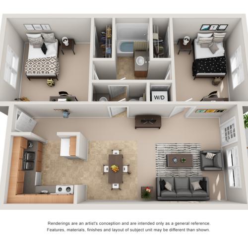 3D Floor Plan Image | The Social 2700