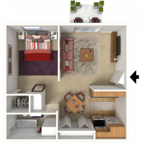 Two Bedroom 2 Bed Apartment Arbor Lakes at Middleton