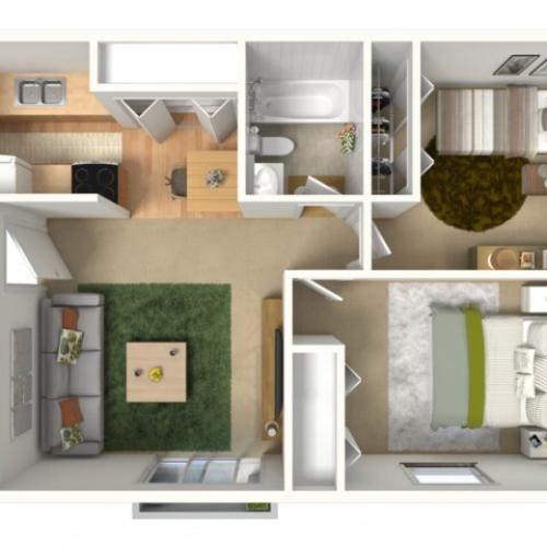 One Bedroom 1 Bed Apartment Creekwood Apartments