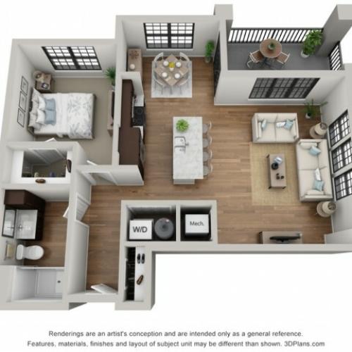 Floor Plan 1B | Arrabelle Apartments | Apartments in Cedarburg, WI
