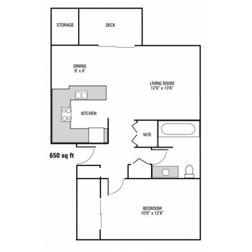 1x1 Deluxe Floorplan