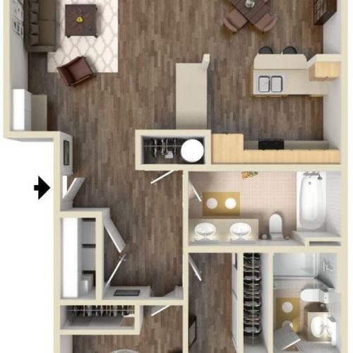 2 bedroom, 2 bath