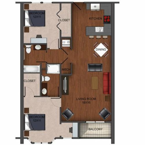 2 bedroom apartment home at Township 28