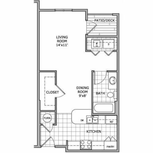 floor plan image of a studio apartment home