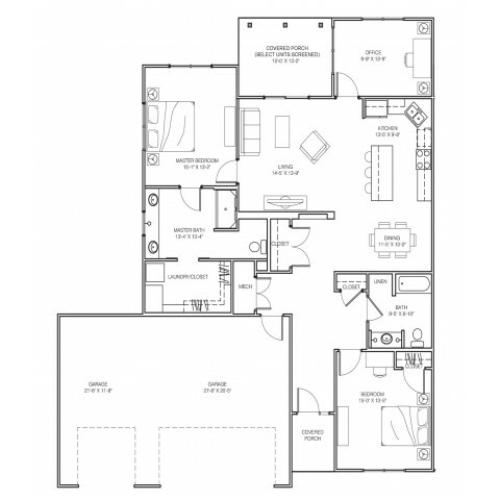 2 Bedroom Premium Floor Plan Image