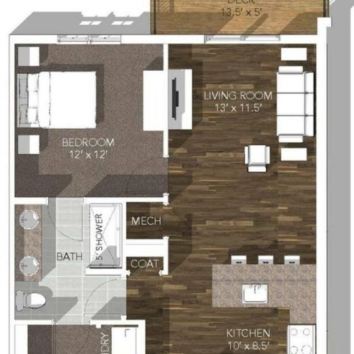 1 Bedroom 3D