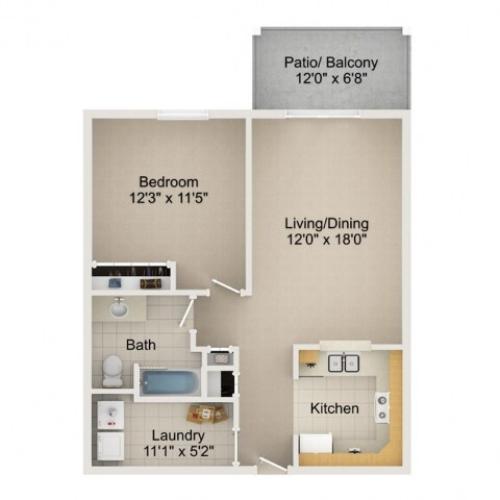 E 2 Bed Apartment Sugar Creek Senior Apartments