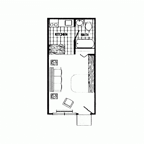 One Bedroom 1 Bed Apartment Winchester Oaks Apartments