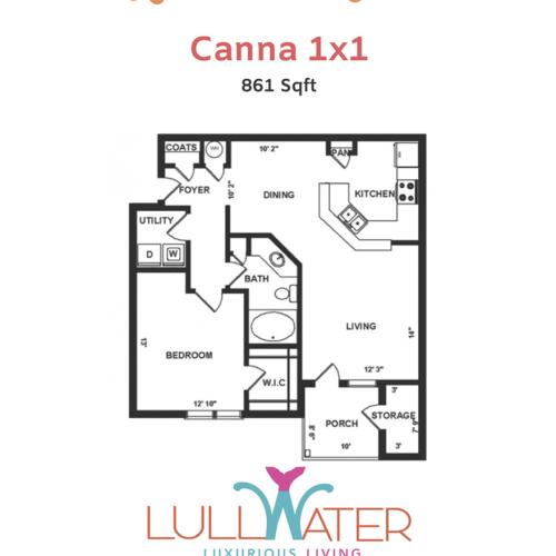 Lotus 2 Bed Apartment Lullwater Apartments