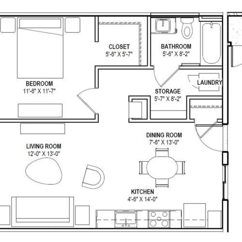 2x2 2 Bed Apartment Cabana Bullard