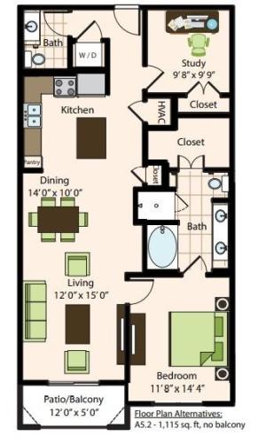 A5.2 | 1x1 | 1115 sq ft