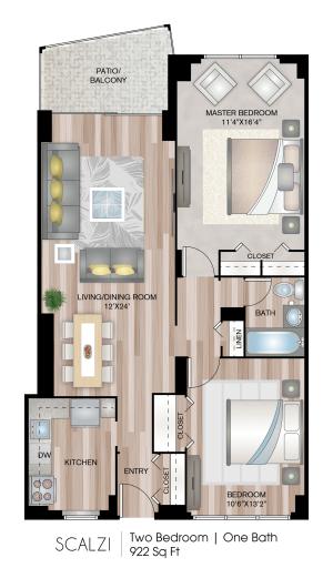 Two Bedroom Floor Plan