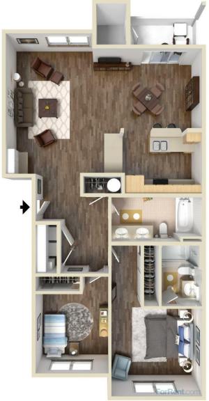 2 bedroom, 2 bath